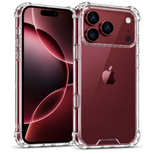 DeeToo crystal clear bumper case for iPhone 18 Pro — front and back view